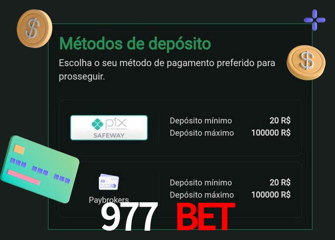 O cassino 977 bet oferece uma grande variedade de métodos de pagamento